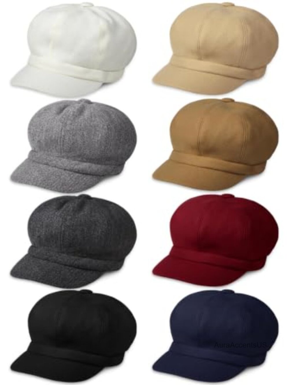 8 Pack Women's Newsboy Caps Soft Warm Vintage Beret Hats